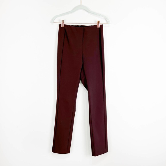 Theory Black Cherry Navalane Becker Skinny Pants Size 2 - Picture 2 of 5